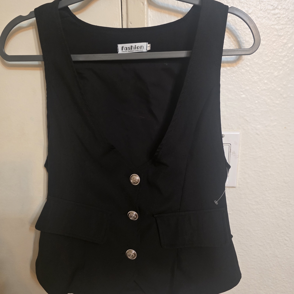 Elegant Black Women's Vest by Fashion